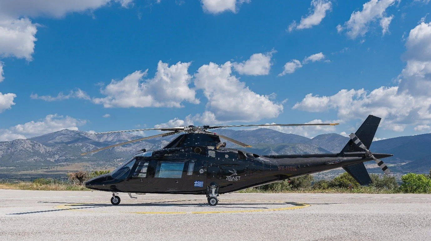 Experience the Aegean Sea with Zela Jet's Agusta 109C Helicopter